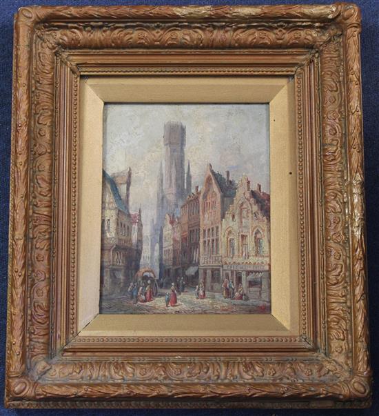 Henry Schafer (19thC.) Views of Antwerp and Bruges, Belgium, 10 x 8in.
